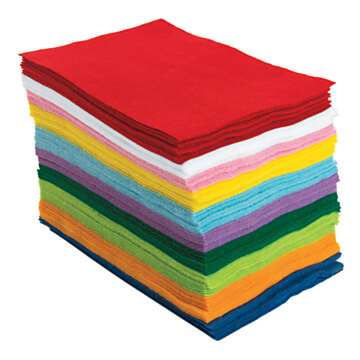 Colorations - Easy Felt Sheets, Set of 100 (10 Colors)
