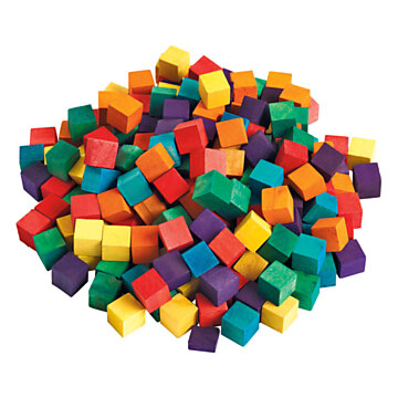 Colorations - Colored Wooden Cube Blocks, 196pcs.