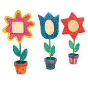 Colorations - Wooden Flower Pot Photo Frame, Set of 12