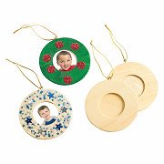 Colorations - Decorate your own Wooden Photo Frame Ornament, Set of 12