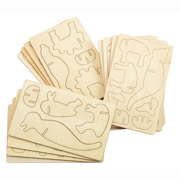 Wooden 3D Dinosaur Construction Kit, Set of 4