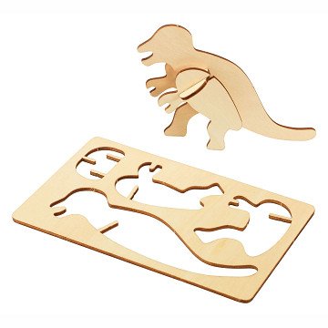 Färbungen – Erstellen und dekorieren Sie Ihr 3D-Holzpuzzle Dinosaurier, 4er-Set