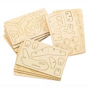 Bouwpakketje Houten 3D Voertuigen, Set van 4