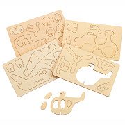 Wooden 3D Vehicles Construction Kit, Set of 4