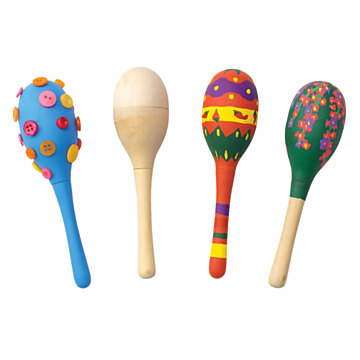 Colorations - Decorate Your Own Wooden Maracas, Set of 12