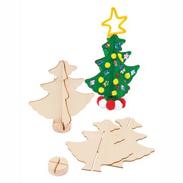Colorations - Make your own Wooden Christmas Tree, Set of 12