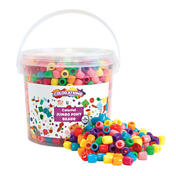 Colorations - Colored Large Beads in Bucket, 680 grams
