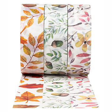 Colorations - Washi Tape Autumn Leaves 3 Rolls, 5mtr.