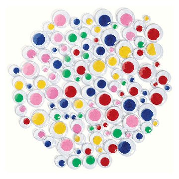 Colorations - Self-Adhesive Colored Stick-On Eyes, 100 pcs.