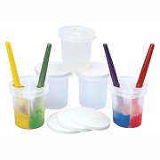 Colorations - Paint Cup with Lid and 2 Divider Compartments, Set of 5