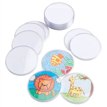 Colorations - Decorate your own Transparent Coasters, Set of 12