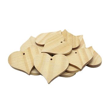 Colorations - Wooden Heart Ornaments Large, 20pcs.