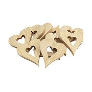 Colorations - Wooden Heart Decorations Large, 20pcs.