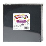 Colorations - Canvas Zwart 20x20cm, Set van 3