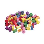 Colorations - Colored Wooden Bobbins, Set of 50