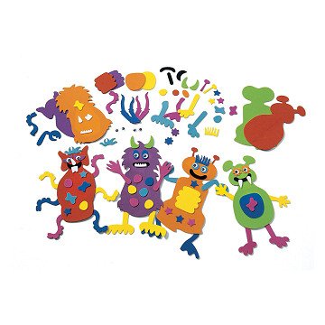 Colorations - Make Your Own Foam Monsters Craft Kit, Set of 12