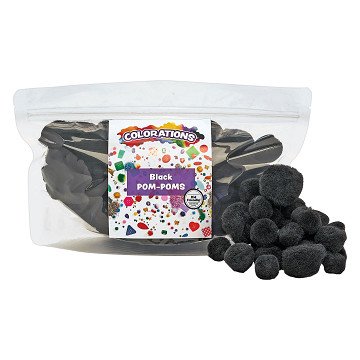Colorations - Pom Poms Schwarz, 100 Stk.