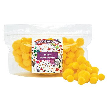 Färbungen - Pom Poms Gelb, 100 Stück.