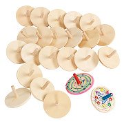 Colorations - Wooden Spinning Tops, Set of 24
