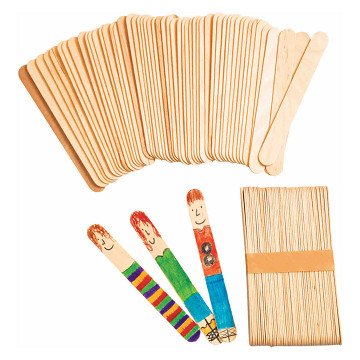 Colorations - Large Wooden Craft Sticks, Set of 100