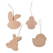 Colorations - Papier-mache Ornaments - Spring Set, 4 pcs.