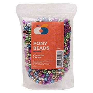 Colorations - Pony Kralen Metallic 6x9 mm, 1000st.