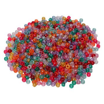 Colorations - Pony Beads Glitter 6x9 mm, 1000pcs.