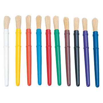 Colorations - Plastic Thick Paint Brushes, 10 pcs.
