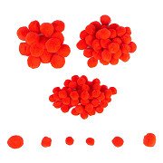 Colorations - Mini Pompons Rood, 100st.