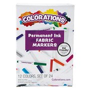 Colorations - Permanent Textile Markers in 12 Colors - 24pcs.