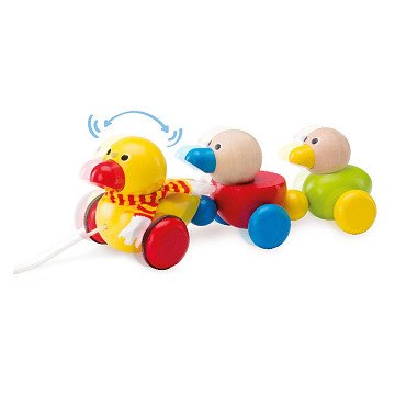 Wonderworld Wooden Pull Animals Duck Family