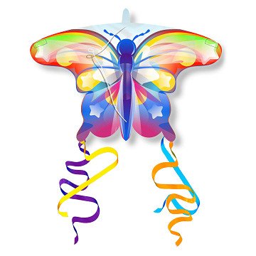 Kites Ready 2 Fly - Pop-up Mini-Nylon-Drachen Schmetterling Regenbogen
