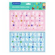 Zeichenschablone aus Kunststoff Zahlen & Buchstaben