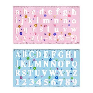 Zeichenschablone aus Kunststoff Zahlen & Buchstaben