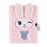 Plush Diary Rabbit & Heart with Lock, A5