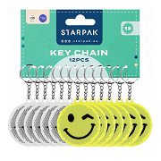 Reflecterende Sleutelhanger Emoticon, 12st.
