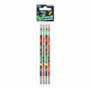 HB Pencil with Eraser Skate Dino, 4pcs.