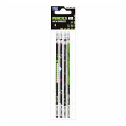 HB-Bleistift mit Radiergummi, 4 Stk.