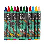 Wax crayon Skate Dino, 12 pcs.