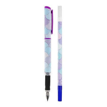 Fountain Pen with 2 Refills and Ink Remover Mermaid