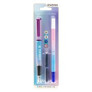 Füllfederhalter mit 2 Ersatzminen und Tintenentferner Ombre