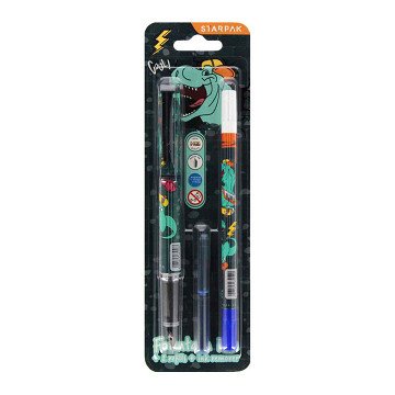 Skate Dino Fountain Pen with 2 Refills and Ink Remover