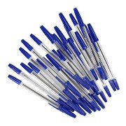 Kugelschreiber mit Kappe blau, 50 Stk.