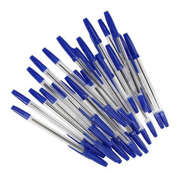 Kugelschreiber mit Kappe blau, 50 Stk.