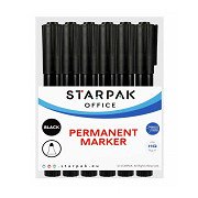 Permanentmarker rund schwarz, 12 Stk.