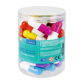 Mini Geurende Markeerstiften Mix van Kleuren, 48st.