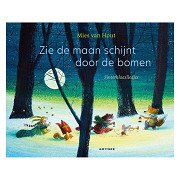Zie de maan schijnt door de bomen