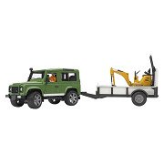 Bruder Land Rover Defender mit Anhänger und JCB-Bagger - 1:16