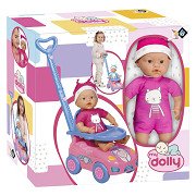 Dolly Babypop met Loopauto - 37cm