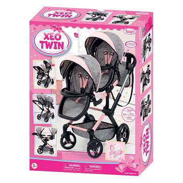 Xeo Duo Twin Doll Stroller - 46 cm